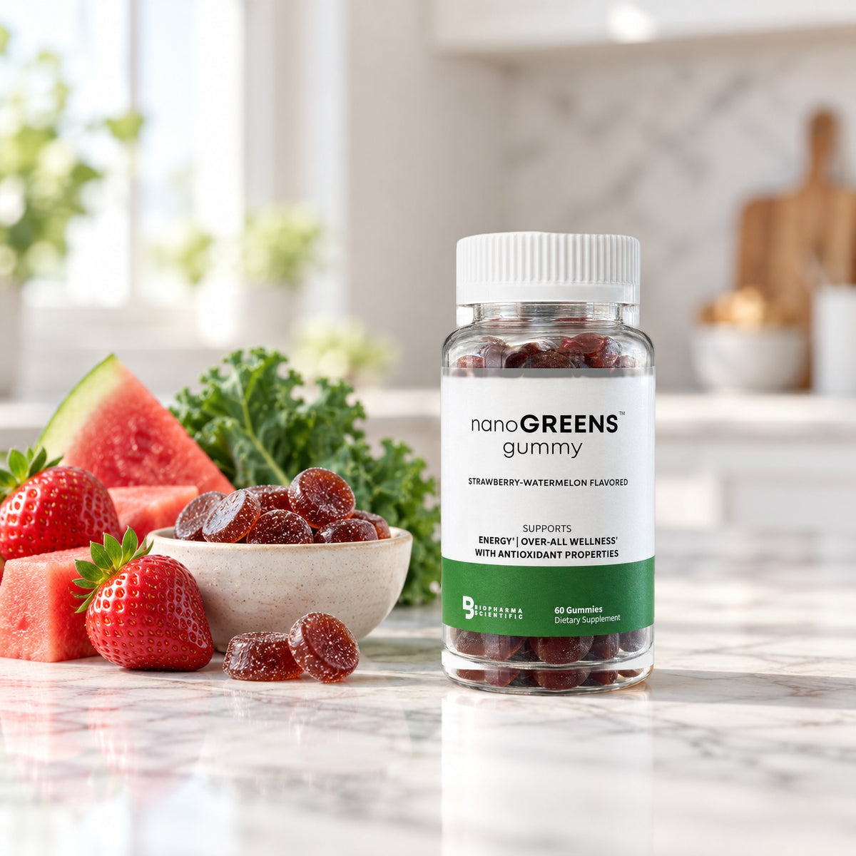 NanoGreens Gummies: Strawberry-Watermelon