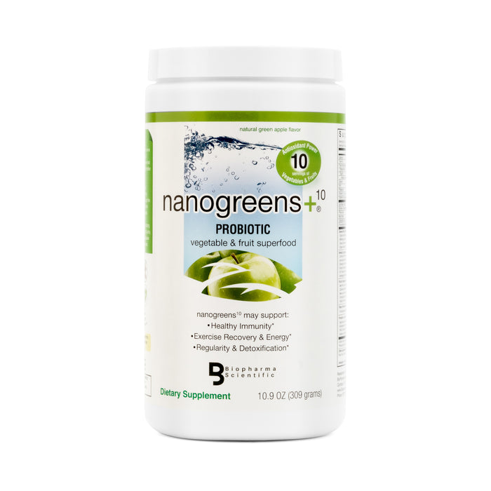 NanoGreens + Probiotic Green Apple - 309 g bottle front