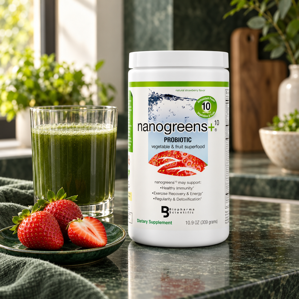nanogreens+ probiotic: strawberry