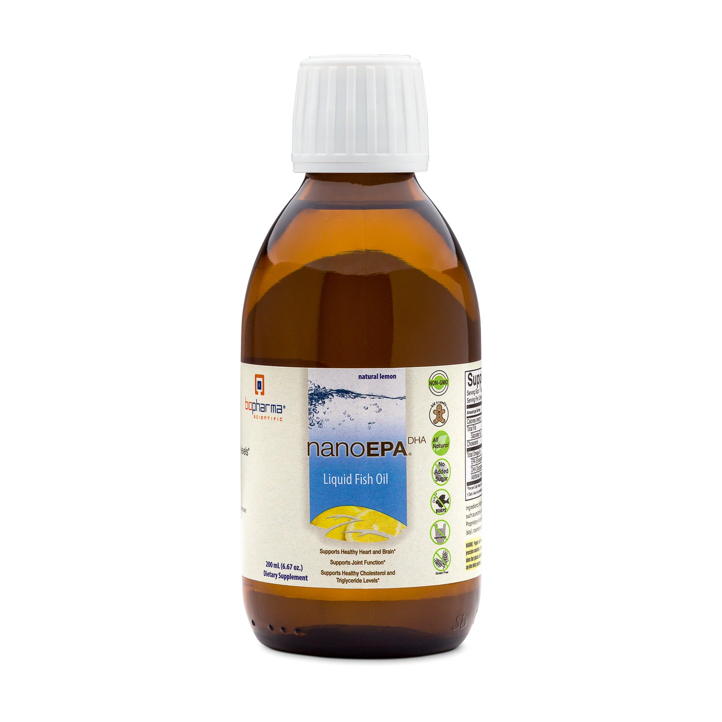 nanoEPA omage 3 liquid fish oil supplement - front side