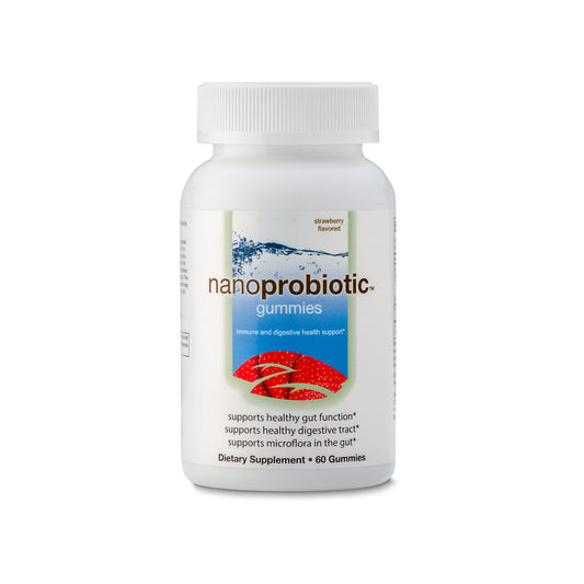 nanoprobiotic gummies immunity and digestive health supplement - front side