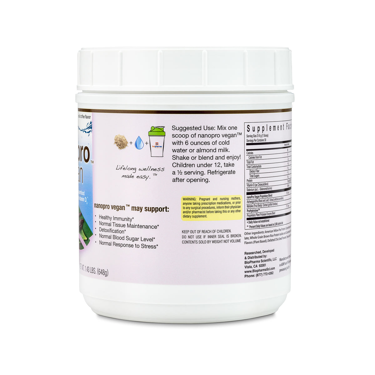 nanopro: vegan biopharmasci