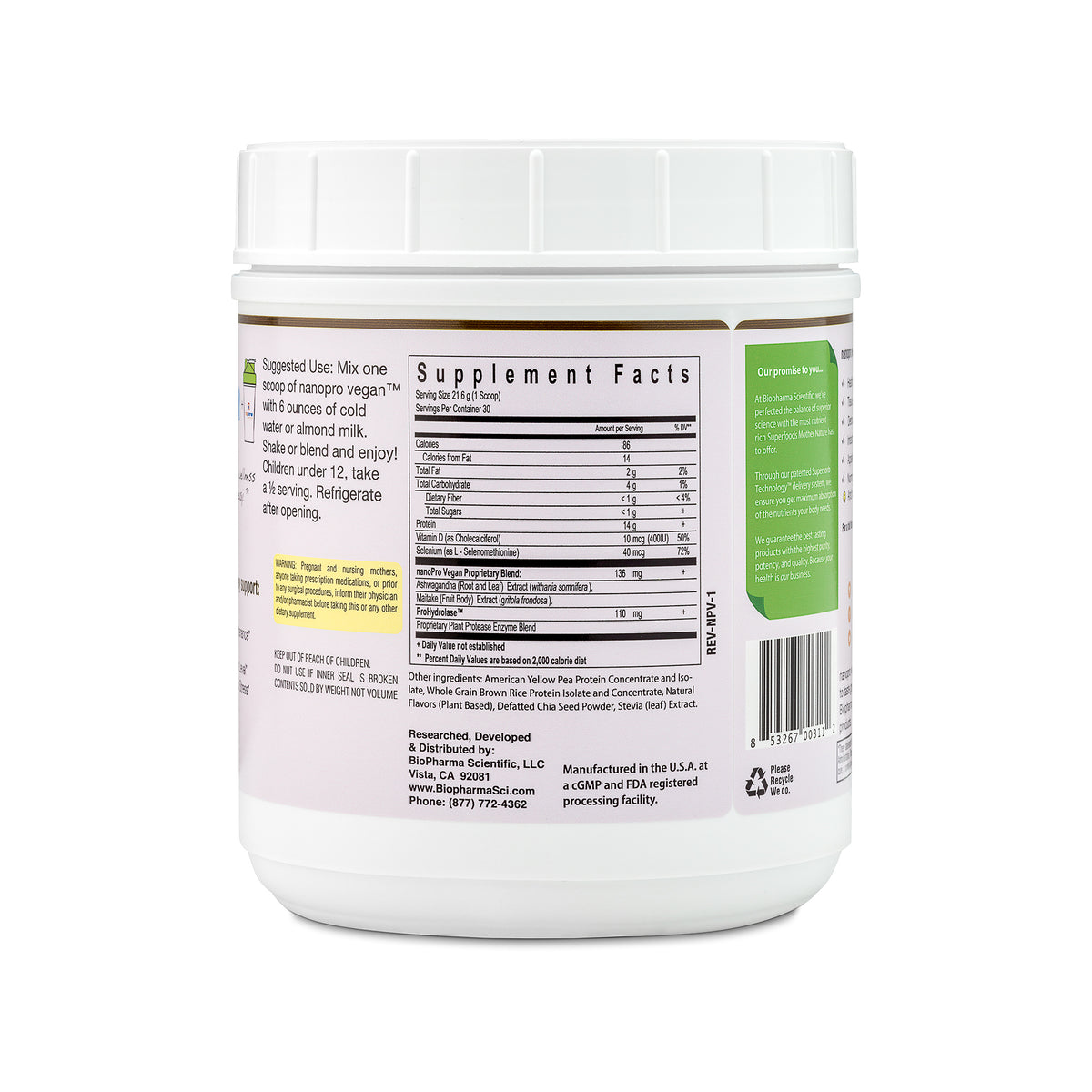 nanopro: vegan biopharmasci